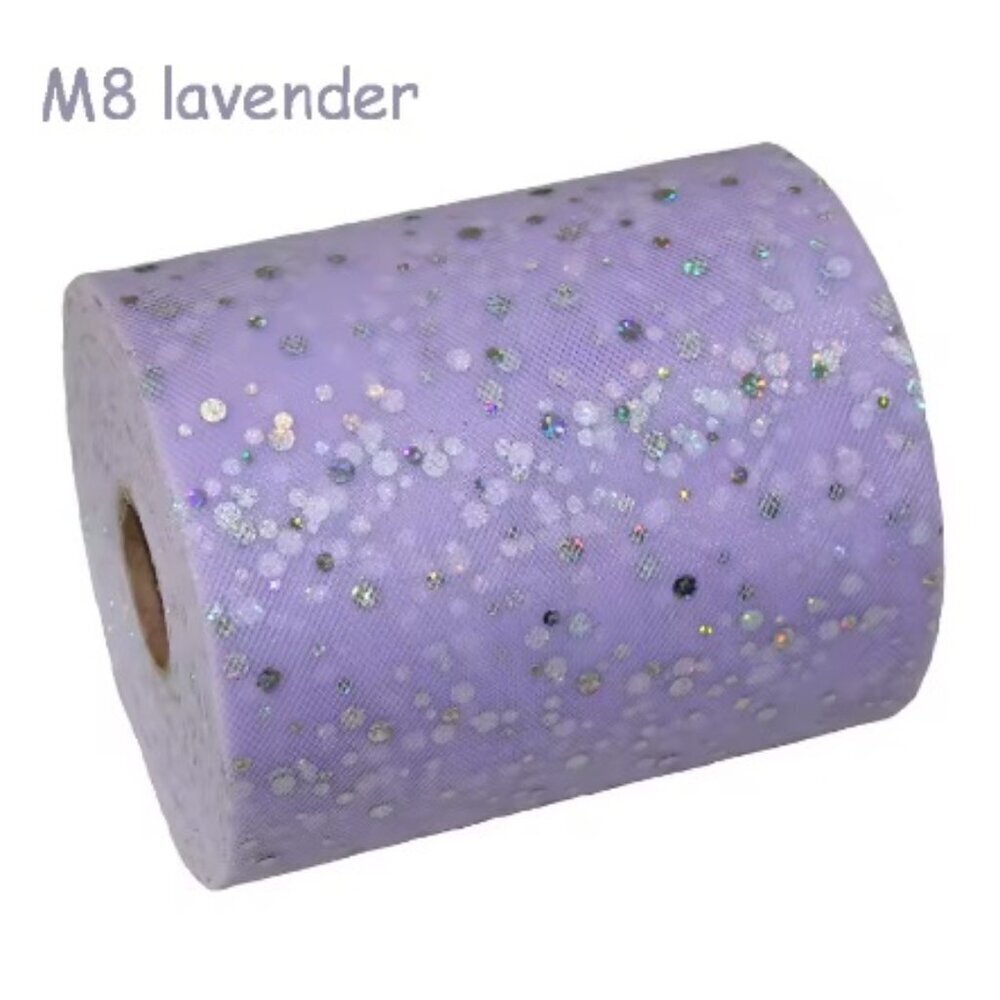 Sequin Dot Tulle - 6" x 100 FT - LAVENDER